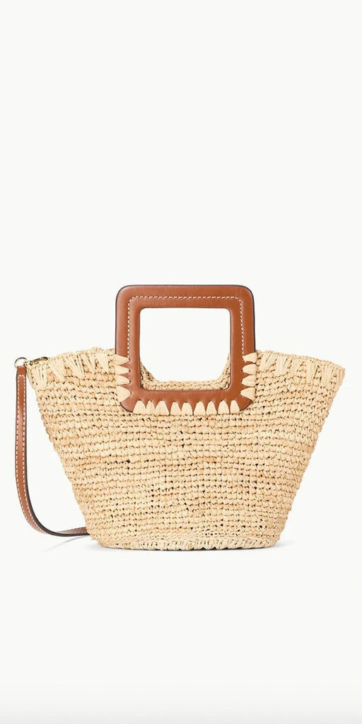 Staud Shirley Raffia Mini Bucket Bag