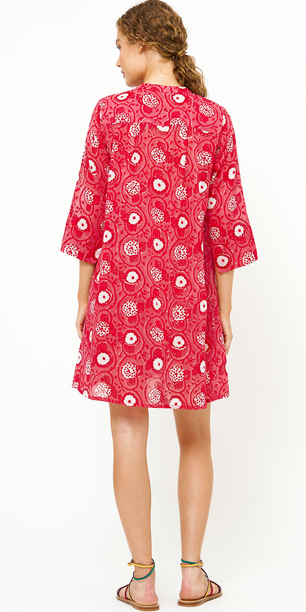 Oliphant 3/4 Sleeve Pintuck Dress