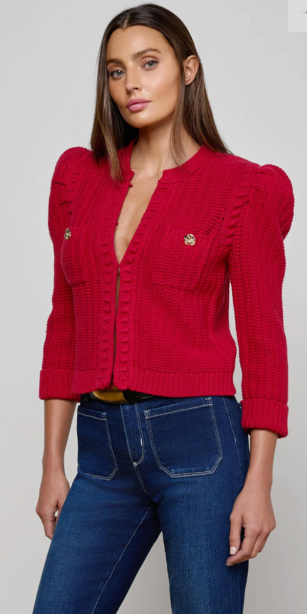 L'AGENCE Delli Cropped Cardigan