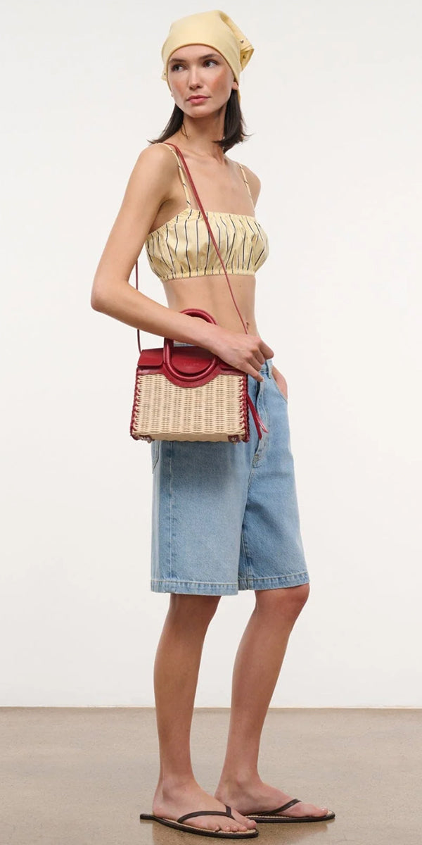 Staud Maude Mini Wicker Carryall