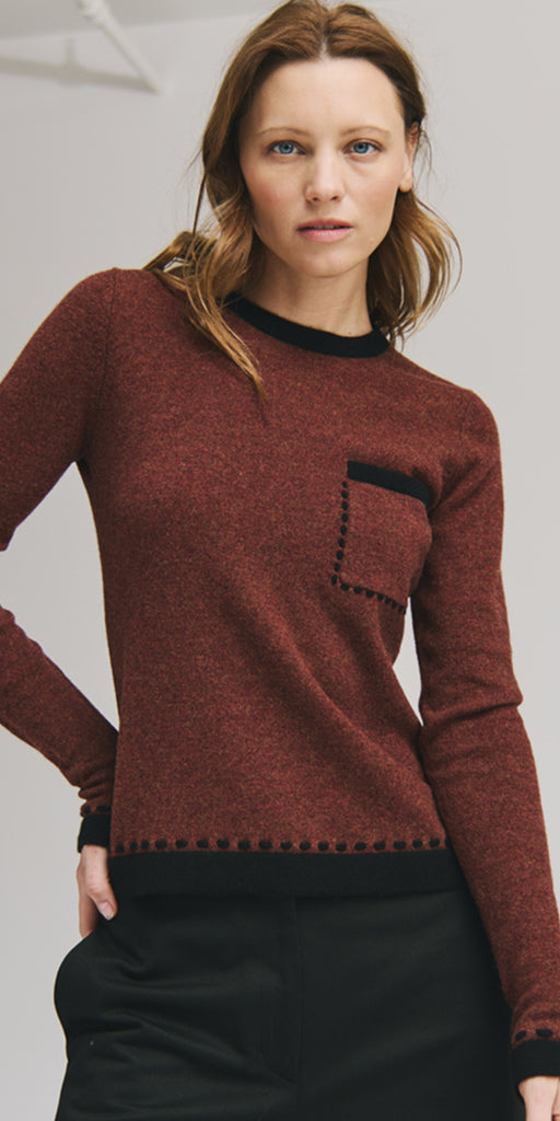 Autumn Cashmere Two Tone Crew