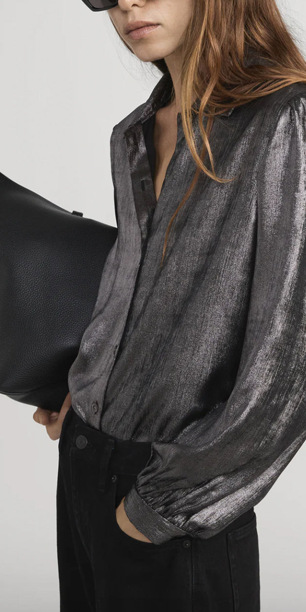 FRAME The Shiny Staple Blouse
