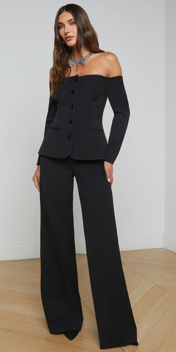 L'AGENCE Alice Off Shoulder Blazer Top