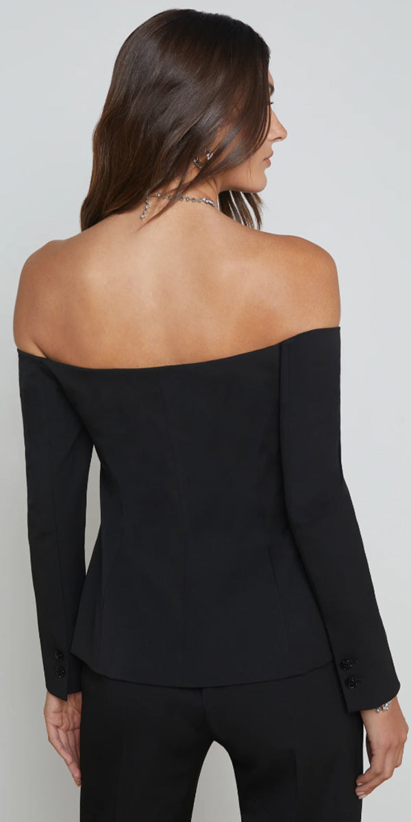 L'AGENCE Alice Off Shoulder Blazer Top