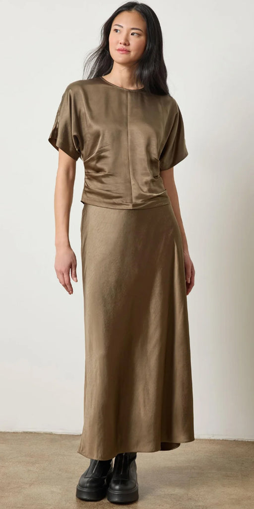 Lilla P Satin Bias Maxi Skirt