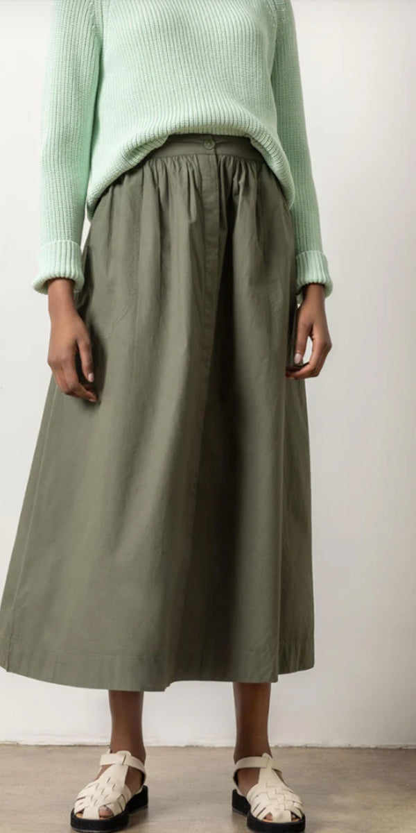 Lilla P Poplin Button Front Skirt
