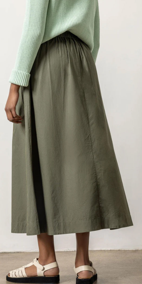 Lilla P Poplin Button Front Skirt