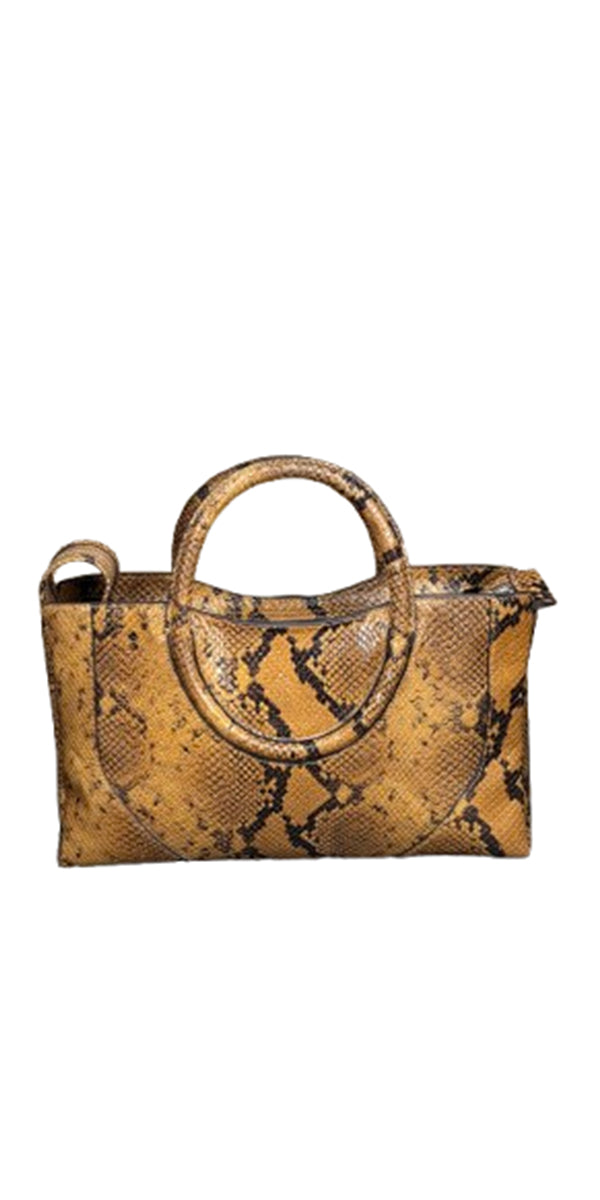STAUD Maude Small Satchel Bag Snake