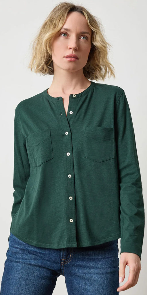 Lilla P Mandarin Button Down Top