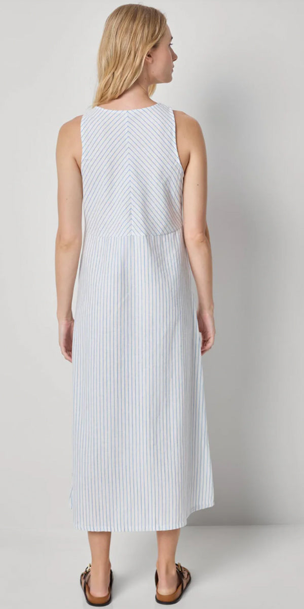 Lilla P Striped Keyhole Midi Dress