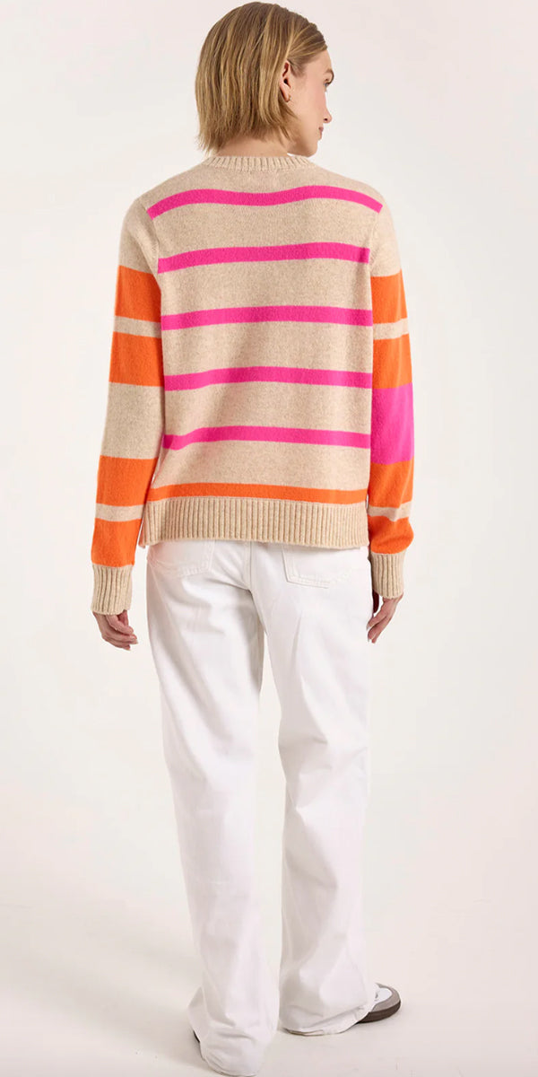 Brodie Cashmere Stripe Maya Crew