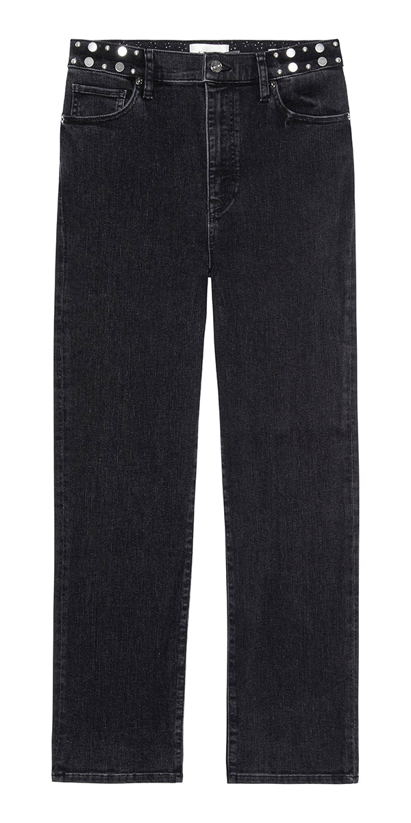 FRAME Le Sleek Straight Studded Jean