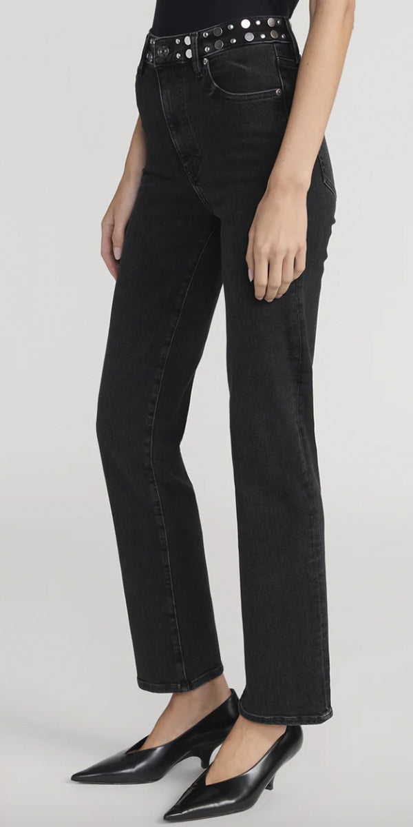 FRAME Le Sleek Straight Studded Jean