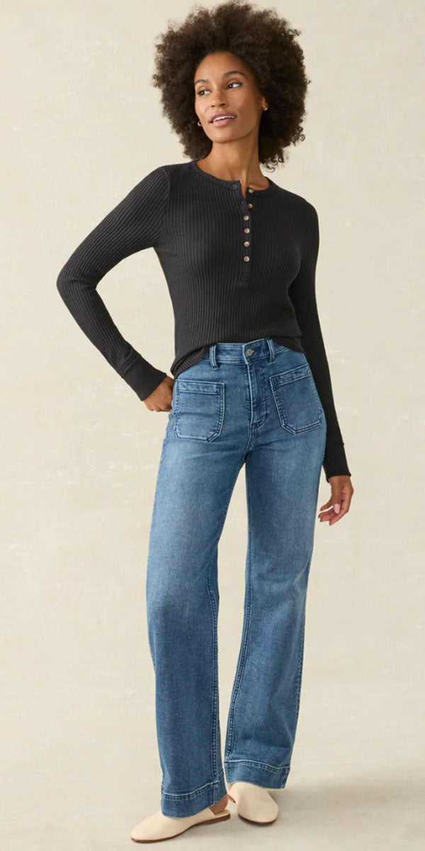 Faherty Legend Apres Waffle Henley Top
