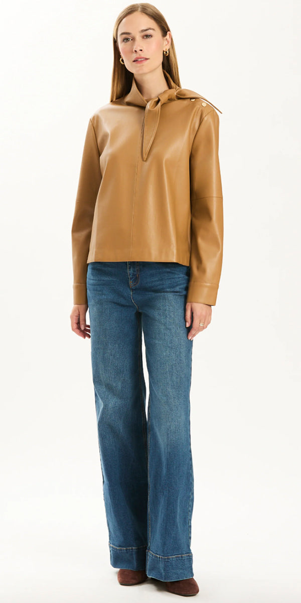 Tyler Boe Rebecca Leather Tie Top