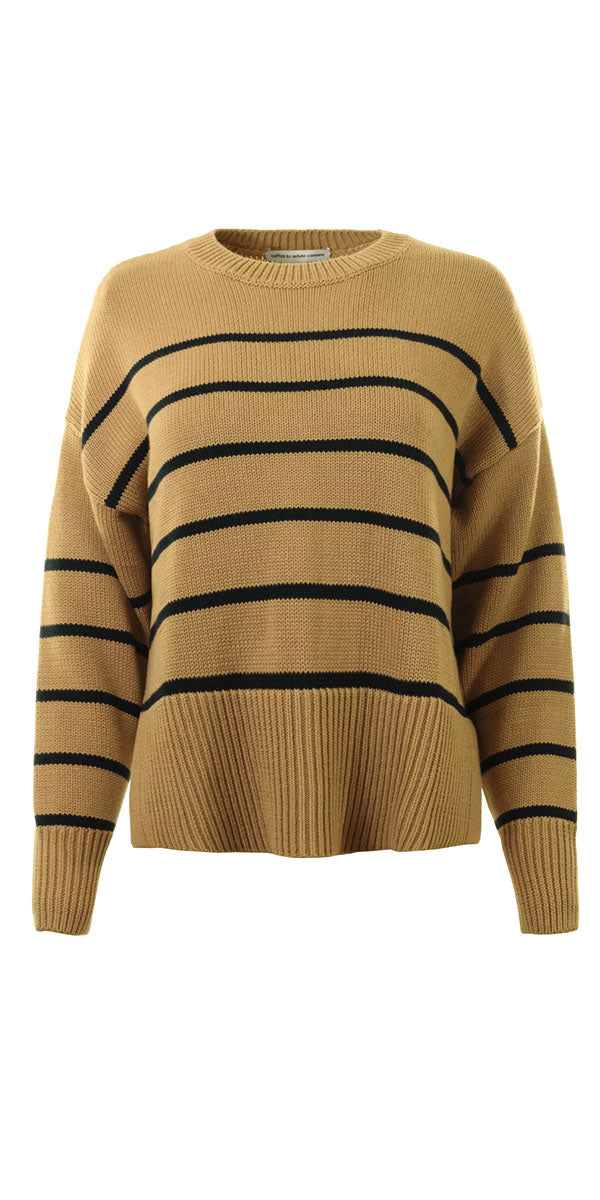 Autumn Cashmere Boxy Breton Stripe Crew