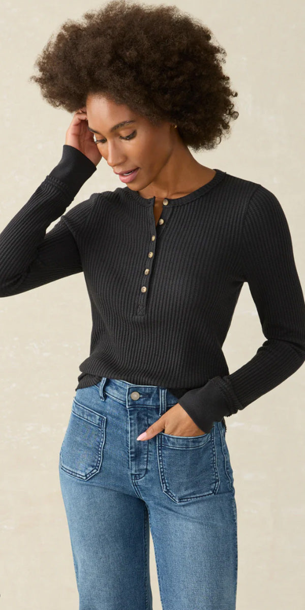 Faherty Legend Apres Waffle Henley Top