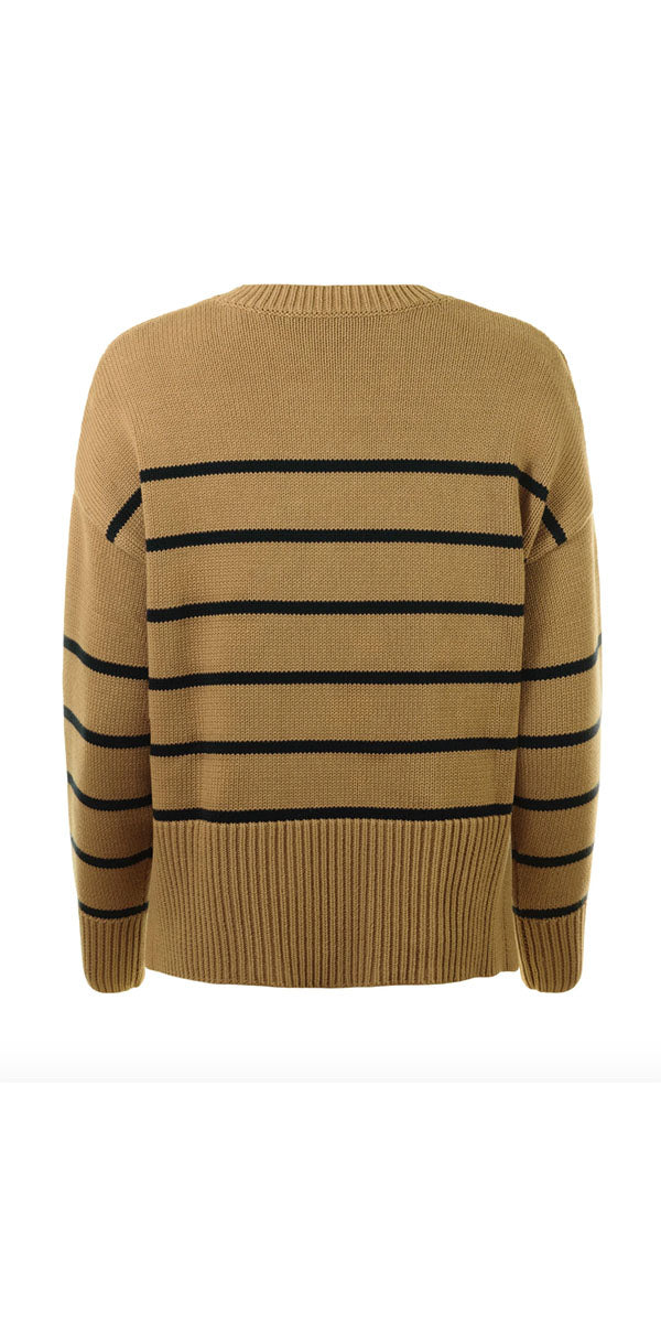 Autumn Cashmere Boxy Breton Stripe Crew
