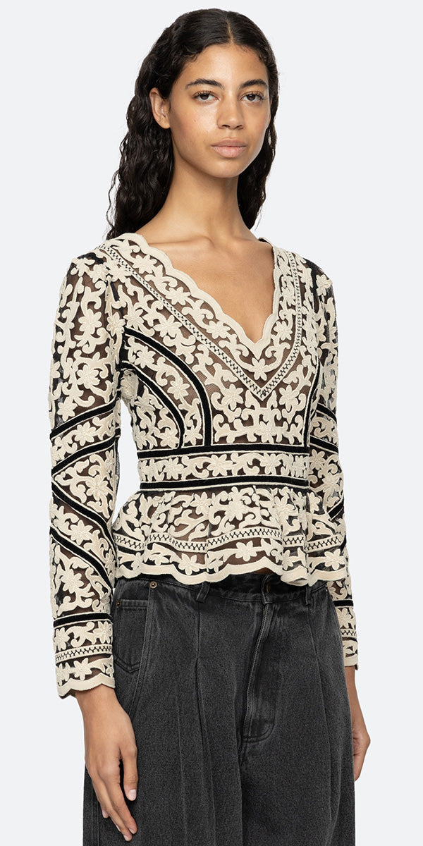 SEA NY Bea Embroidery Top