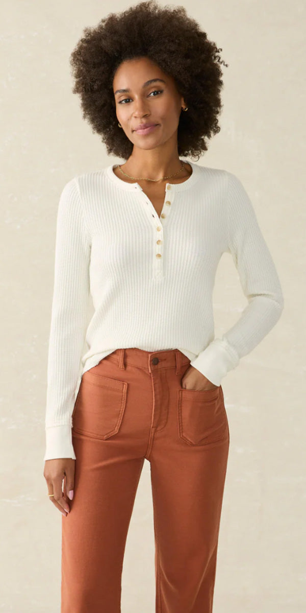 Faherty Legend Apres Waffle Henley Top