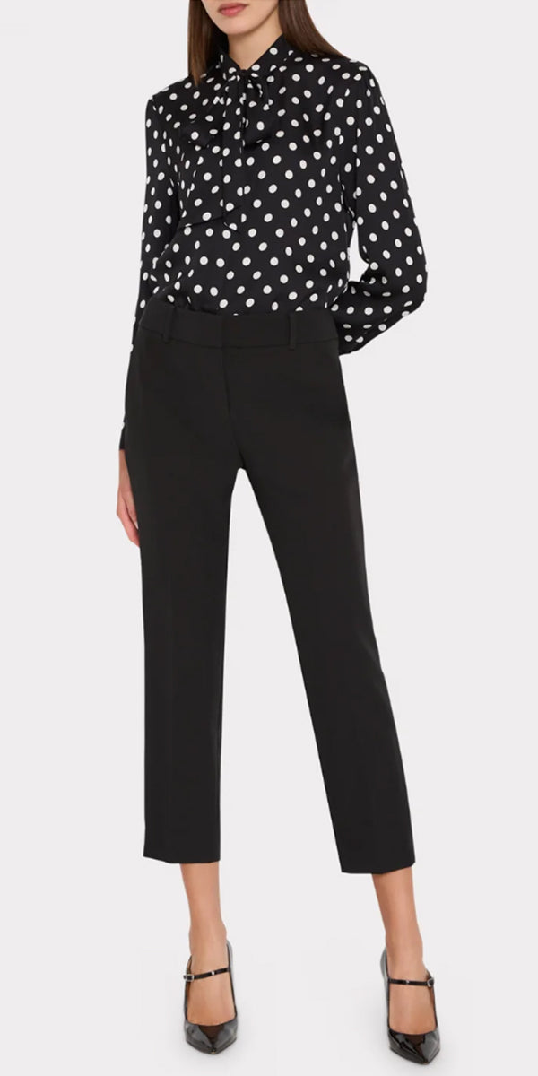 Milly Tie Neck Polka Dot Blouse