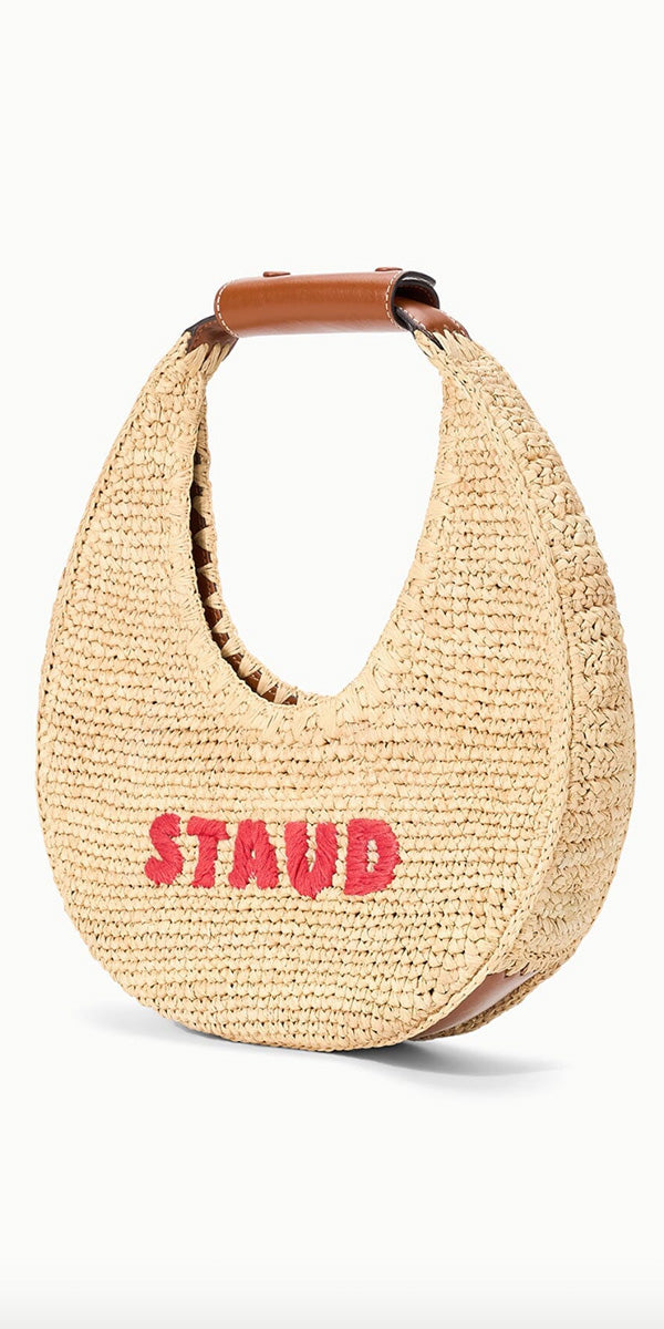 Staud Moon Raffia Tote Bag