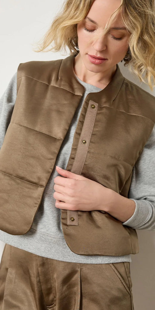 Lilla P Satin Quilted Vest