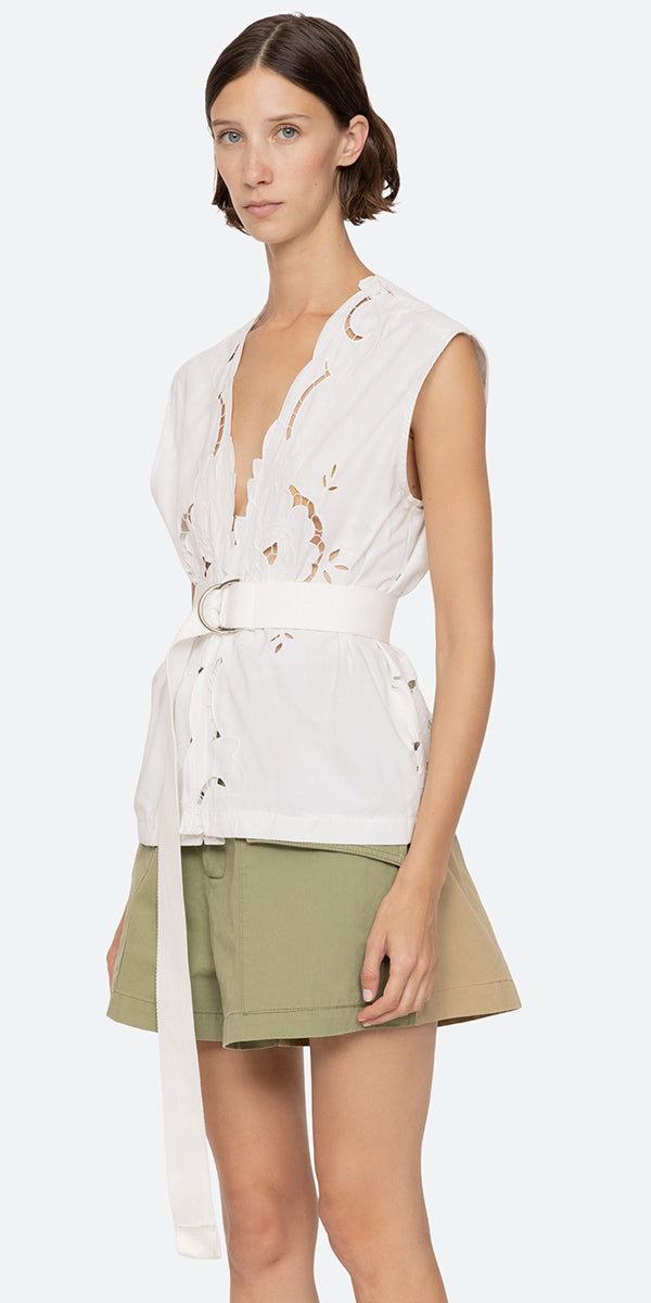 SEA NY Dahlia Eyelet Vest