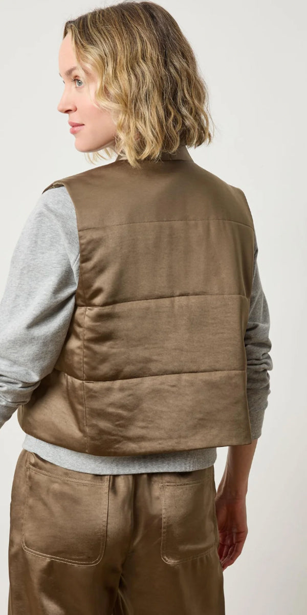 Lilla P Satin Quilted Vest