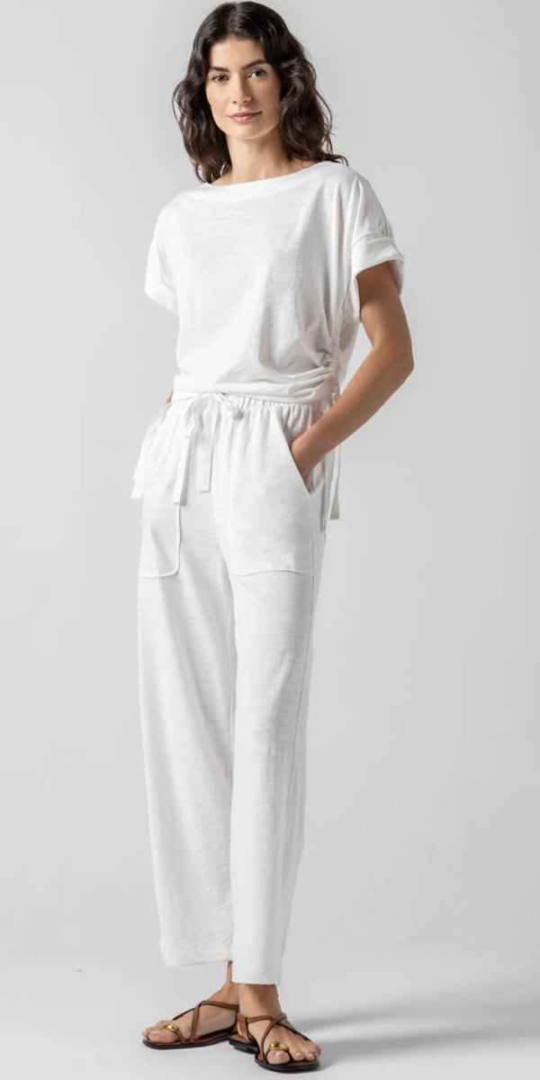 Lilla P Ruched Side Boatneck