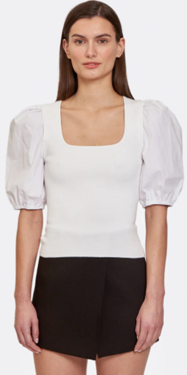 Autumn Cashmere Square Neck Poplin Top