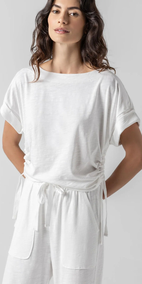 Lilla P Ruched Side Boatneck