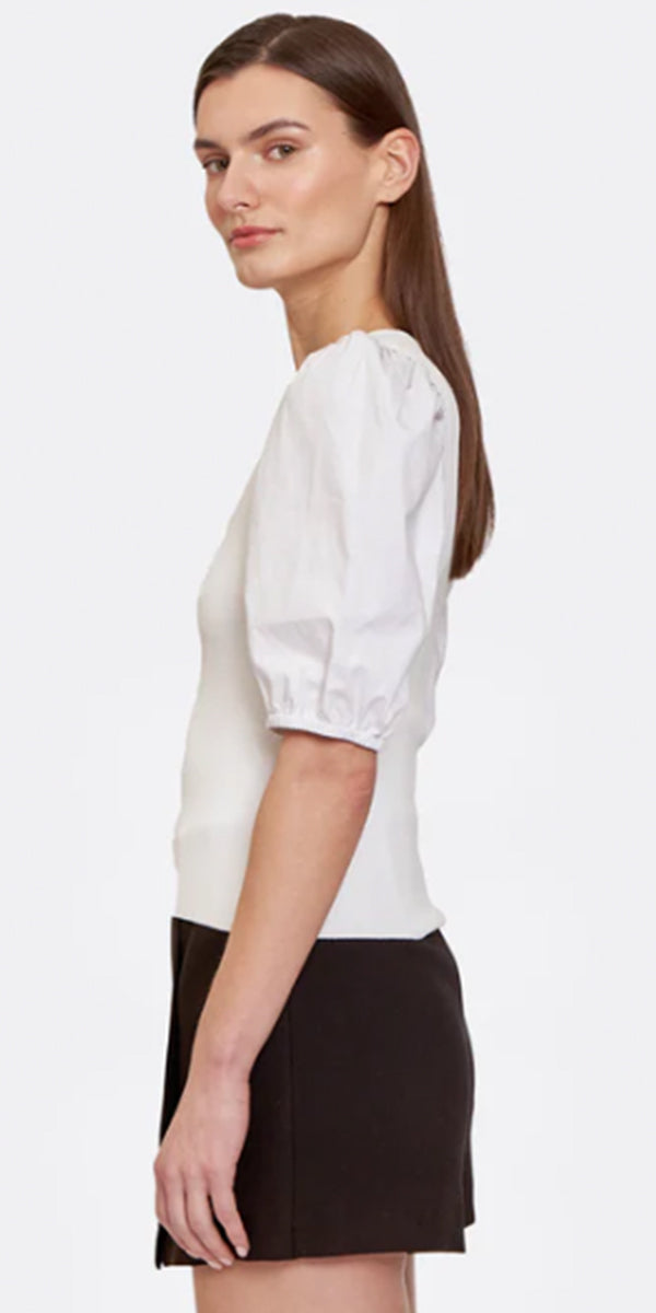 Autumn Cashmere Square Neck Poplin Top