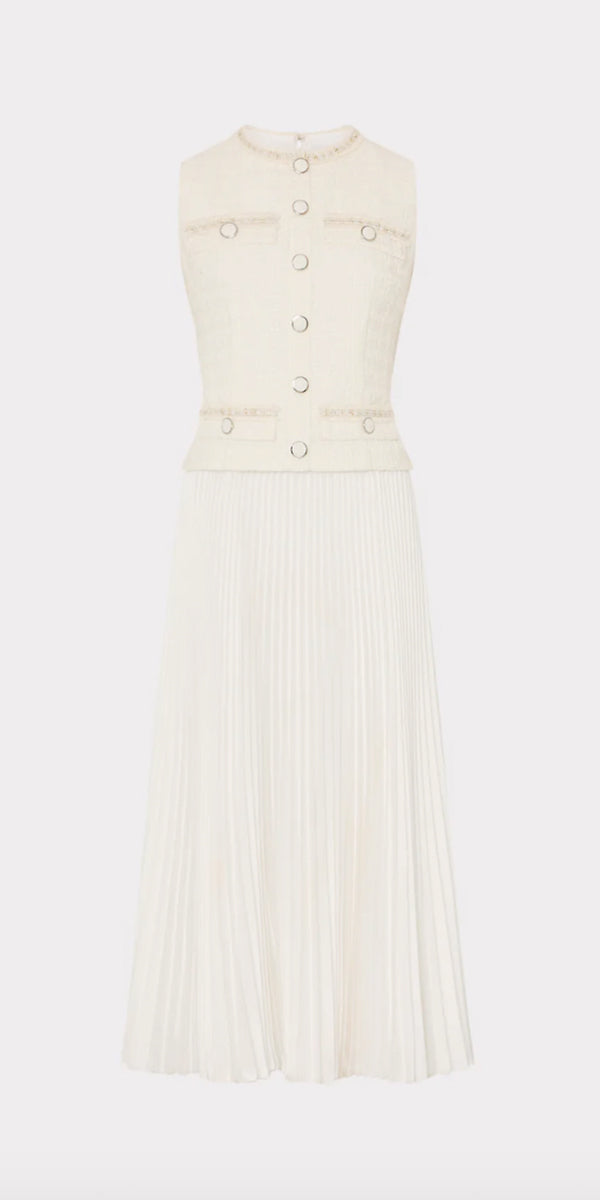 Milly Boucle Mixed Media Dress
