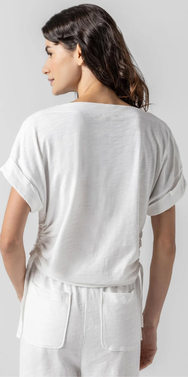 Lilla P Ruched Side Boatneck