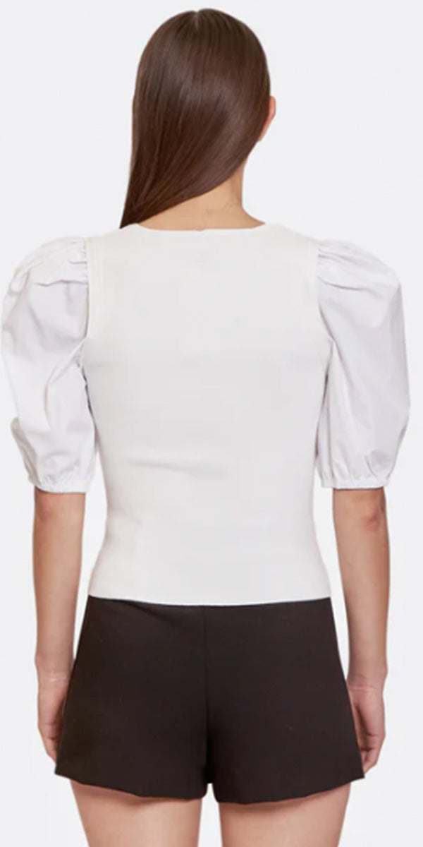 Autumn Cashmere Square Neck Poplin Top