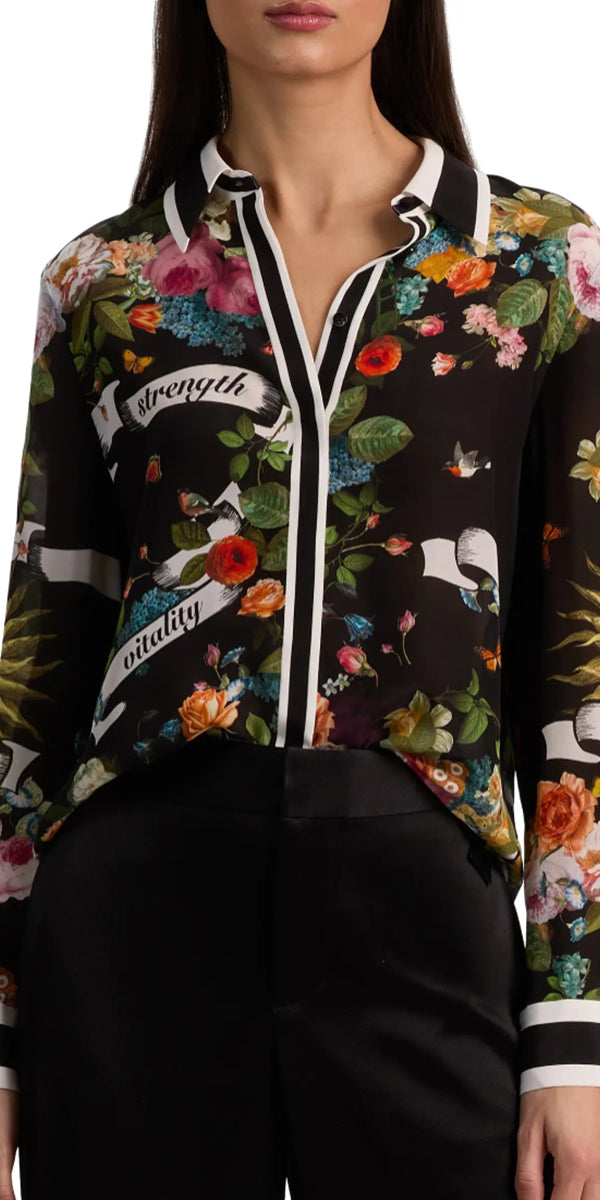 Alice & Olivia Willa Silk Blouse