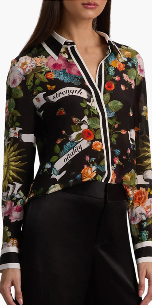 Alice & Olivia Willa Silk Blouse