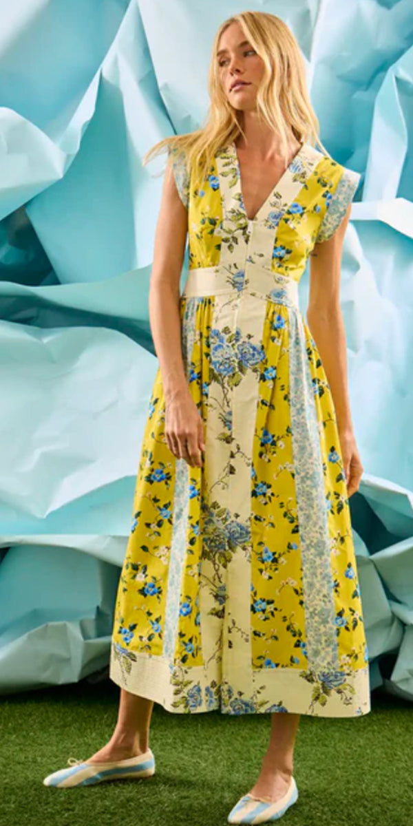 hunter bell april dress orange grove Larson Dress Aperol Ikat / 4