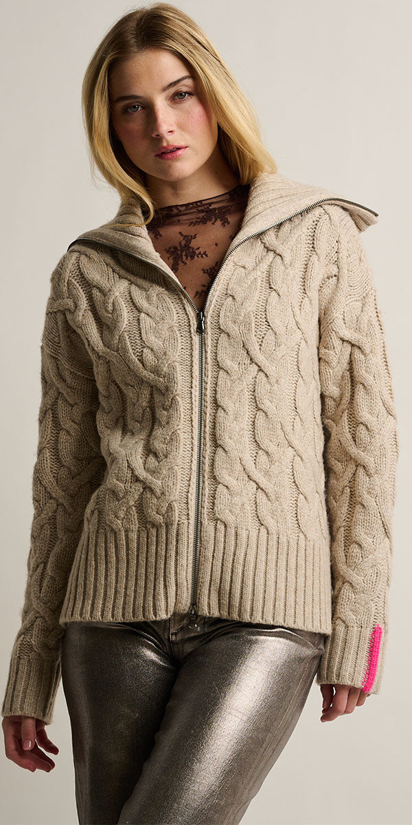 Lisa Todd Snow Babe Cable Zip Up